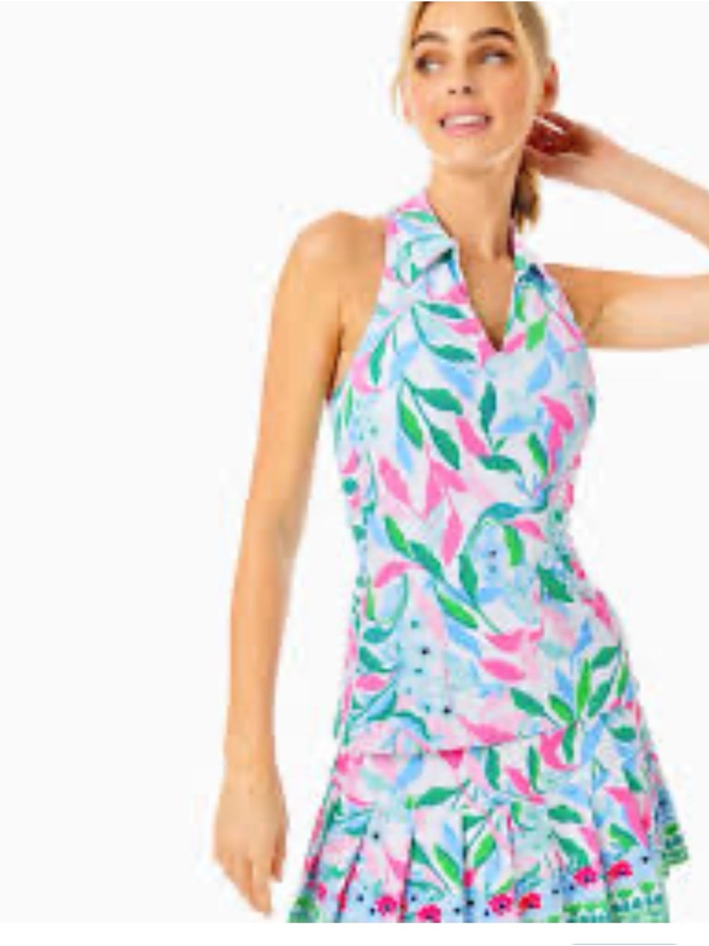 Lilly Pulitzer Lakelyn Golf Top & Taynora Skort in Holding Court Engineer Size M
